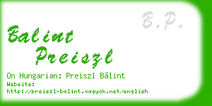 balint preiszl business card